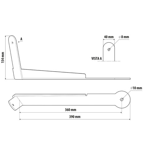 Staffa inox per antenna CB camion 40cm per Scania R Serie 5 6 2004 2017