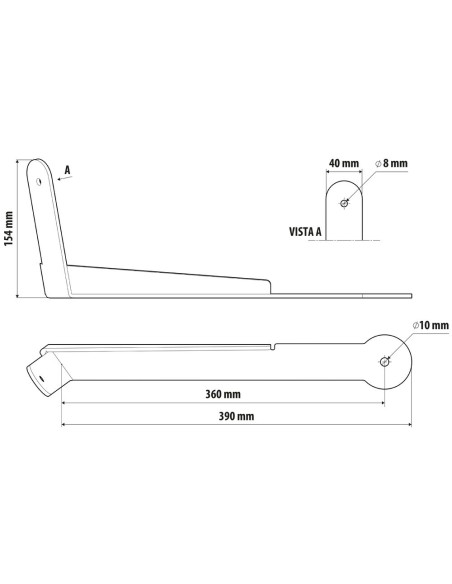 Staffa inox per antenna CB camion 40cm per Scania R Serie 5 6 2004 2017