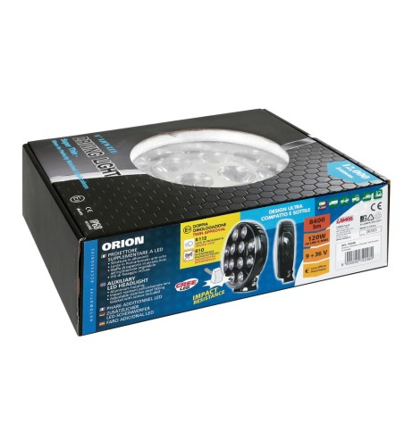 Faro supplementare impermeabile a 12 Led 9 36V 8400lm 215mm Cromo