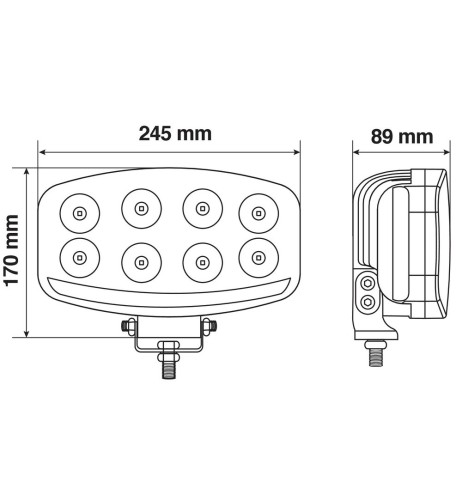 Proiettore supplementare Pluton Nix 18 Led con luce posizione 10 30V 64W