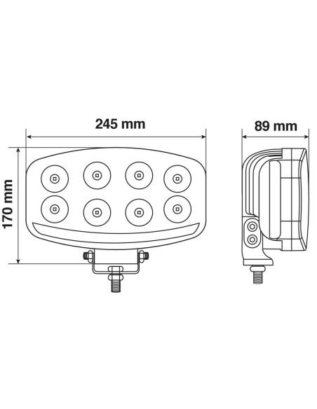Proiettore supplementare Pluton Nix 18 Led con luce posizione 10 30V 64W