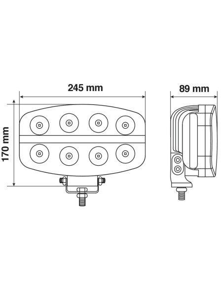 Proiettore supplementare Pluton Nova 18 Led con luce posizione 10 30V 64W