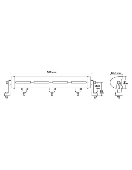  Barra a led Light Bar 2 funzioni 10 30V 10800lm impermeabile IP68 559mm