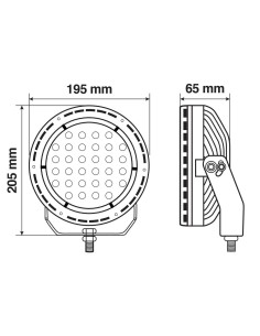 Faro ausiliario biluce 62 LED 10 30V 6000K impermeabile IP67 rotondo 195mm 2