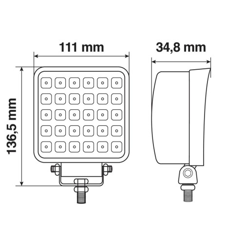 Faro ausiliario WL 27 a 30 Led 30W 10 30V 2400lm IP67 Bianco