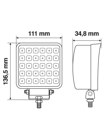 Faro ausiliario WL 27 a 30 Led 30W 10 30V 2400lm IP67 Bianco