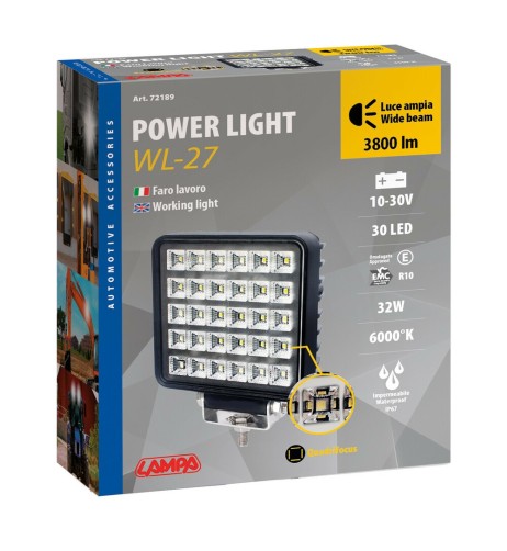 Faro ausiliario WL 27 a 30 Led 30W 10 30V 2400lm IP67 Bianco