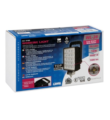 Faro ausiliario WL 28 a 16 Led 16W 10 30V 1400lm IP67 Bianco