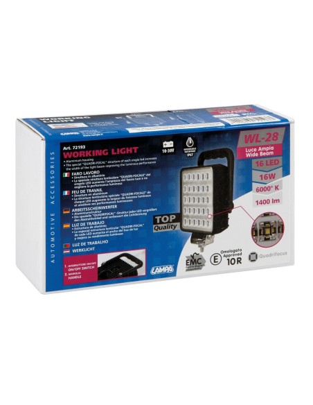 Faro ausiliario WL 28 a 16 Led 16W 10 30V 1400lm IP67 Bianco
