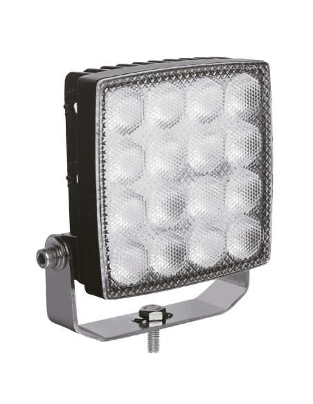Faro ausiliario 16 LED 12 24V 6000K 48W impermeabile IP67 quadrato 110x110x