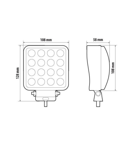 Faro ausiliario fendinebbia a 16 led 10 30V 48W bianco impermeabile
