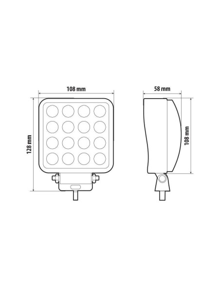 Faro ausiliario fendinebbia a 16 led 10 30V 48W bianco impermeabile