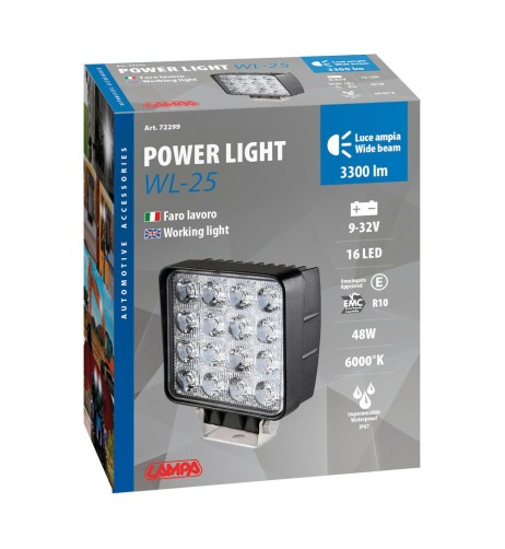 Faro ausiliario fendinebbia a 16 led 10 30V 48W bianco impermeabile