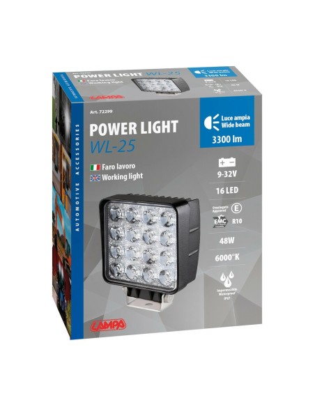 Faro ausiliario fendinebbia a 16 led 10 30V 48W bianco impermeabile