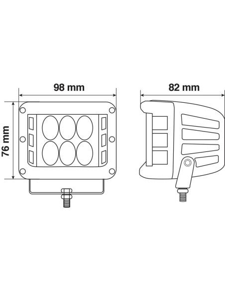 Faro ausiliario con luce trilaterale a 12 led 9 32V 36W bianco impermeabile