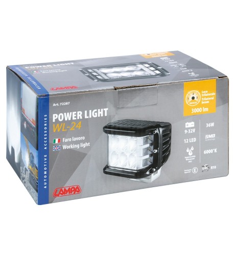 Faro ausiliario con luce trilaterale a 12 led 9 32V 36W bianco impermeabile
