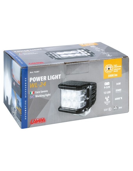 Faro ausiliario con luce trilaterale a 12 led 9 32V 36W bianco impermeabile