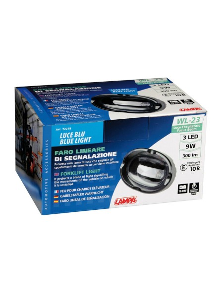 Faro lineare di segnalazione muletti LED 10 80V Luce blu impermeabile