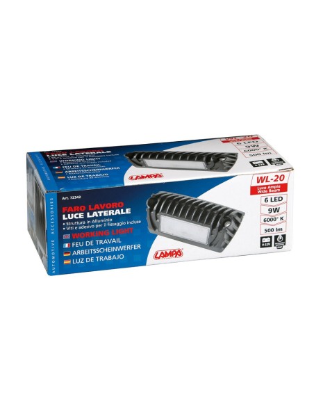 Faro ausiliario laterale 6 Led 9 32V Bianco 9W impermeabile IP67