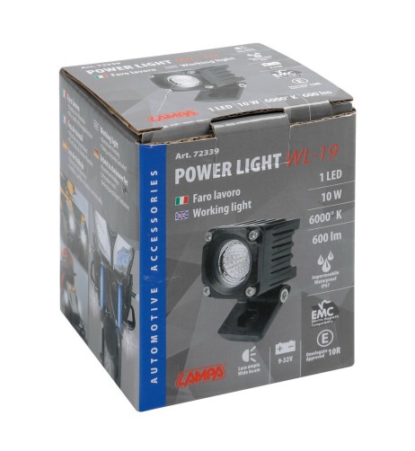 Faro ausiliario fendinebbia 1 Led 9 32V Bianco 10W impermeabile IP67