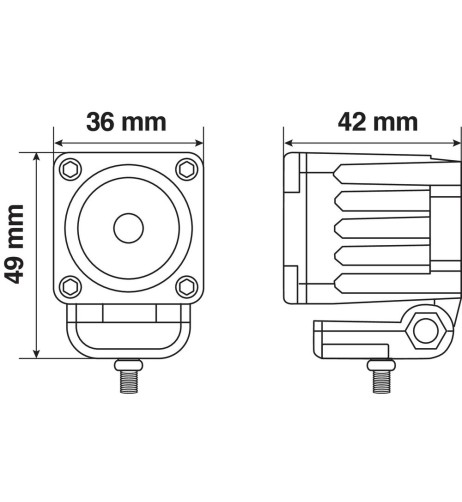 Faro ausiliario profondita 1 Led 9 32V Bianco 10W impermeabile IP67