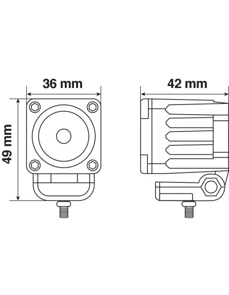 Faro ausiliario profondita 1 Led 9 32V Bianco 10W impermeabile IP67