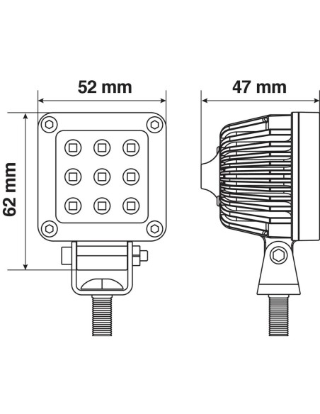 Faro ausiliario a 9 Led 9 32V Bianco 10W impermeabile IP67