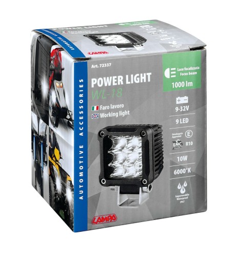 Faro ausiliario a 9 Led 9 32V Bianco 10W impermeabile IP67