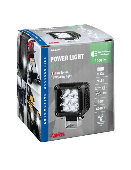 Faro ausiliario a 9 Led 9 32V Bianco 10W impermeabile IP67