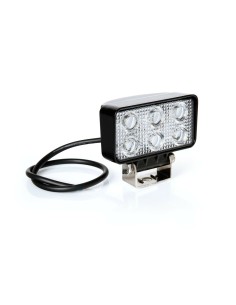 Faro ausiliario 6 LED 10 30V 6000K impermeabile IP67 rettangolare 111x95x56