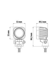 Faro ausiliario quadrato a 1 Led 10W 9 32V 900lm impermeabile omologato 2