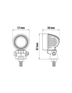 Faro ausiliario tondo a 1 Led 10W 9 32V 900lm impermeabile omologato 2