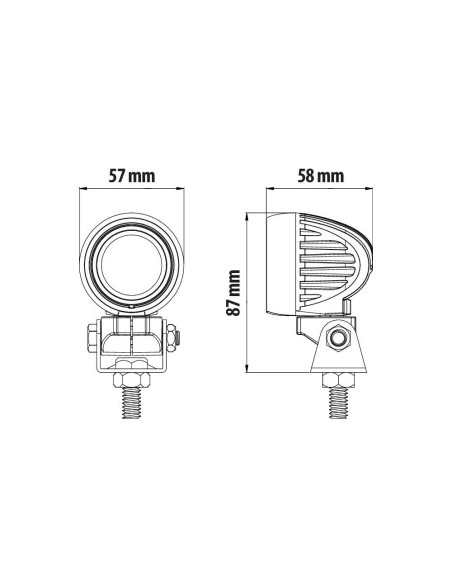 Faro ausiliario tondo a 1 Led 10W 9 32V 900lm impermeabile omologato
