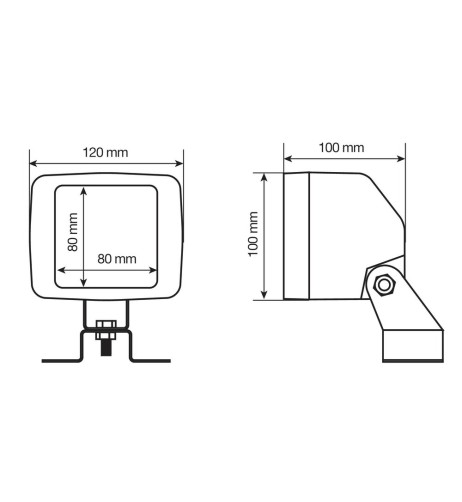 Faro alogeno quadrato da lavoro 12 24V impermeabile IP67 WB 1