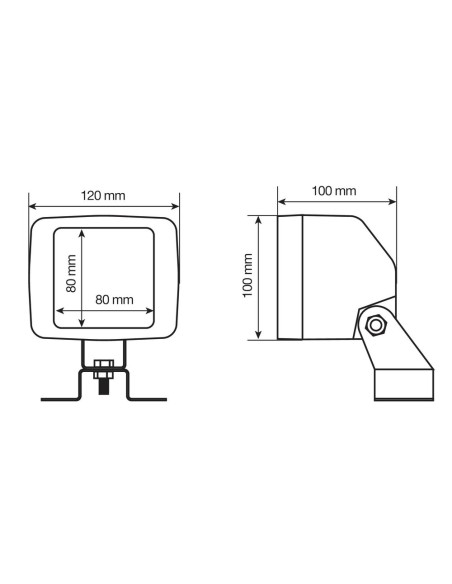 Faro alogeno quadrato da lavoro 12 24V impermeabile IP67 WB 1