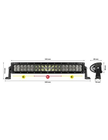 Barra a led Light Bar curva 10 30V 8000lm 55cm impermeabile IP67 545mm
