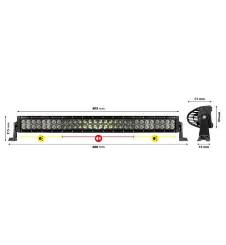Barra a led Light Bar curva 10 30V 12000lm 80cm impermeabile IP67 805mm