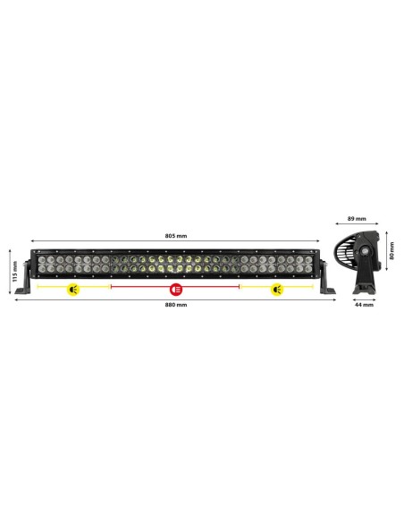 Barra a led Light Bar curva 10 30V 12000lm 80cm impermeabile IP67 805mm