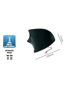 Vera antenna auto pinna di squalo adesiva nera 2
