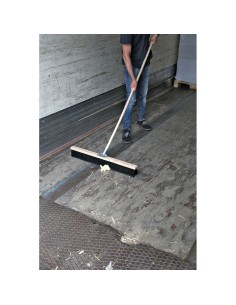 Scopa industriale in legno di faggio doppia fila di setole 60cm 2