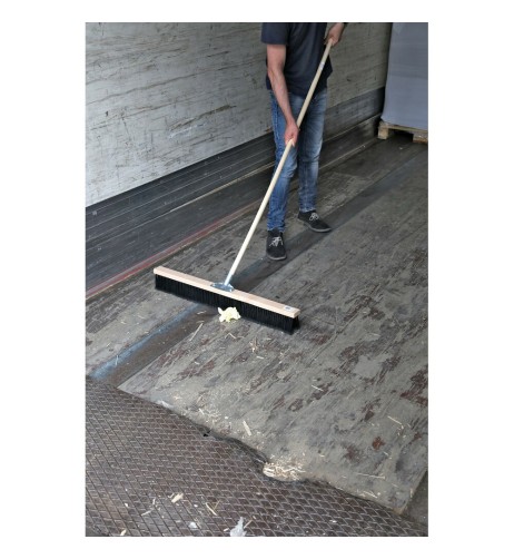 Scopa industriale in legno di faggio doppia fila di setole 60cm