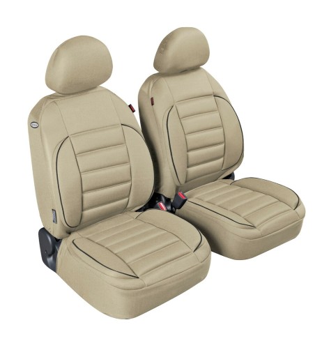 Coppia coprisedili fodere anteriori imbottiti con tasca posteriore BEIGE