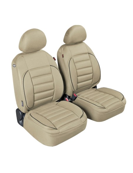 Coppia coprisedili fodere anteriori imbottiti con tasca posteriore BEIGE