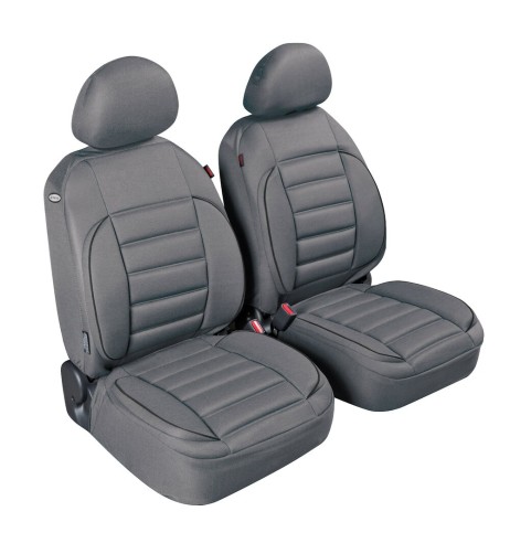 Coppia coprisedili fodere anteriori imbottiti con tasca posteriore GRIGIO