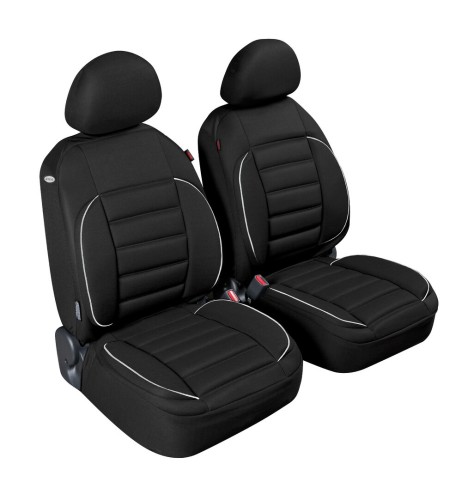 Coppia coprisedili fodere anteriori imbottiti con tasca posteriore NERO