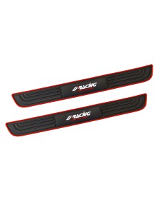 Kit 2 pezzi battitacco adesivi 36 5x4cm in gomma con bordo rosso