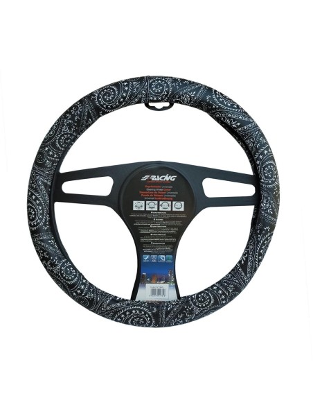 Coprivolante universale auto 37 39cm ecopelle con inserti bandana look