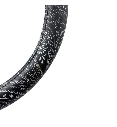 Coprivolante universale auto 37 39cm ecopelle con inserti bandana look