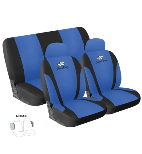 Set completo coprisedili universali Simoni Racing Daisy microfibra blu