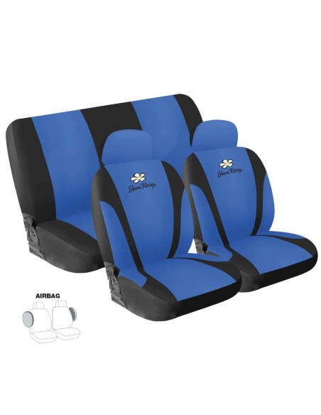 Set completo coprisedili universali Simoni Racing Daisy microfibra blu
